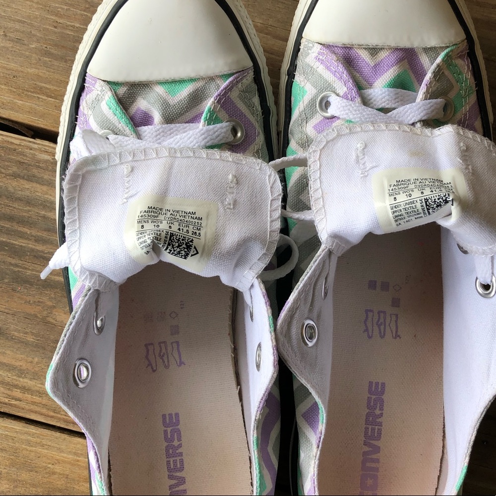 Converse All Star Low Top Chevron Grey, Purple - Picture 6 of 7